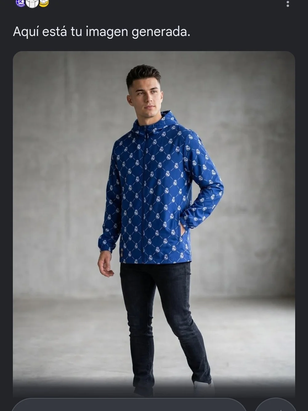 adidas Blue All-Over Logo Hooded Windbreaker